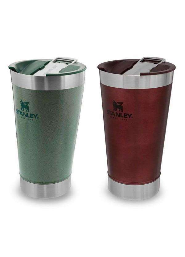 Stanley - Kit 2 Copos Térmicos de Cerveja Stanley com Tampa 473ml Marrom