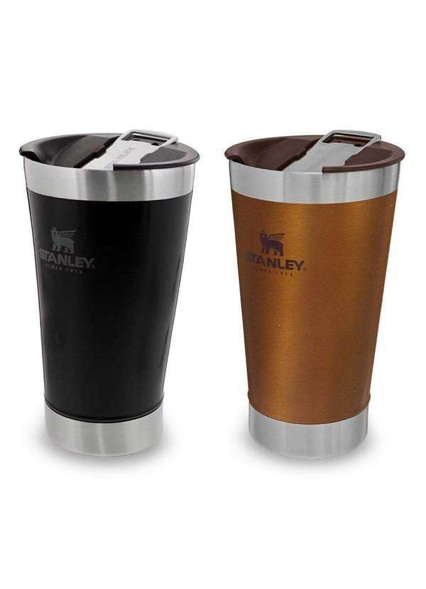 Stanley - Kit 2 Copos Térmicos de Cerveja Stanley com Tampa 473ml Preto