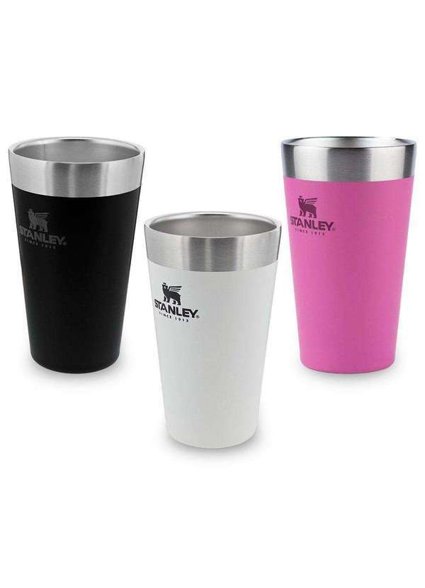 Stanley - Kit 3 Copos Térmicos de Cerveja Stanley Beer Pint 473ml Branco