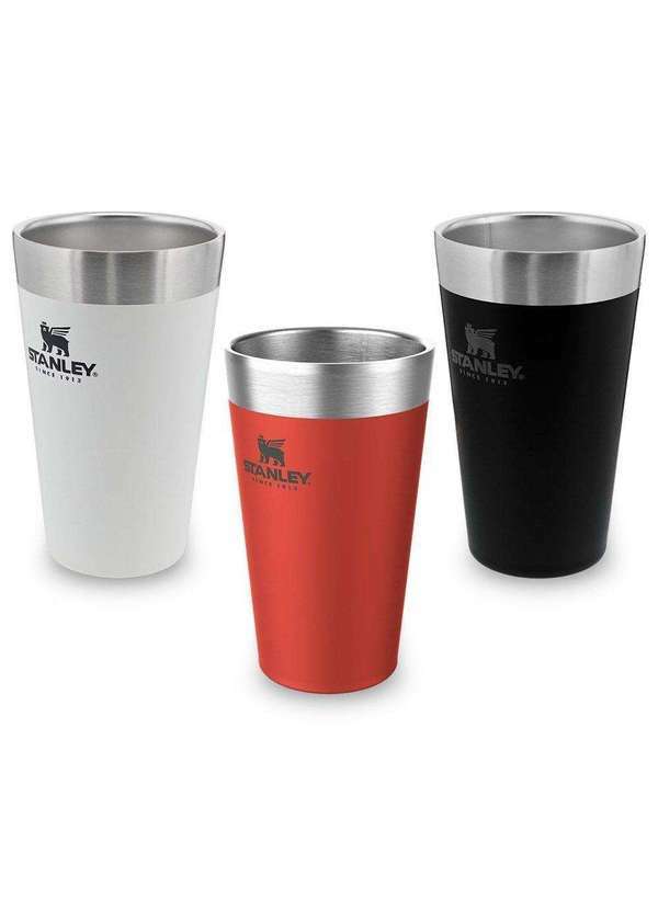 Stanley - Kit 3 Copos Térmicos de Cerveja Stanley Beer Pint 473ml Vermelho