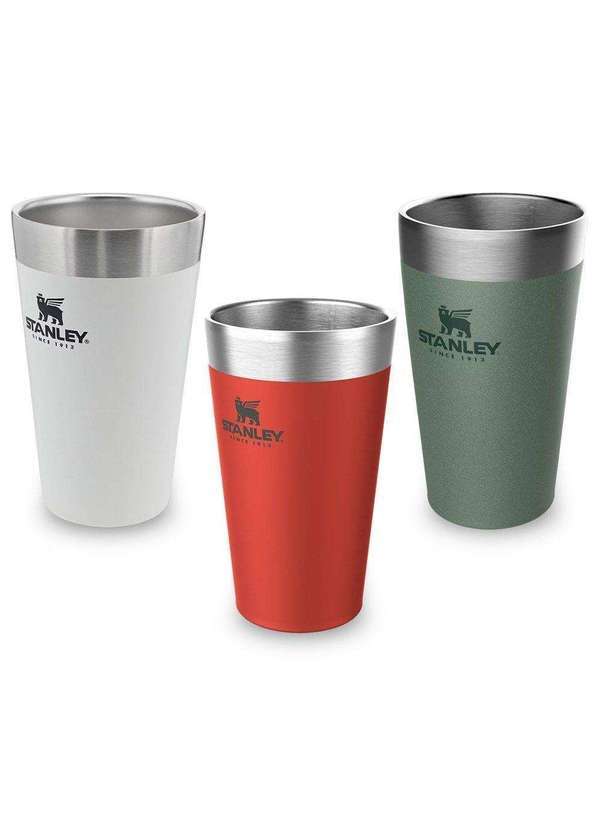 Stanley - Kit 3 Copos Térmicos de Cerveja Stanley Beer Pint 473ml Vermelho