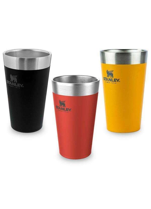 Stanley - Kit 3 Copos Térmicos de Cerveja Stanley Beer Pint 473ml Vermelho