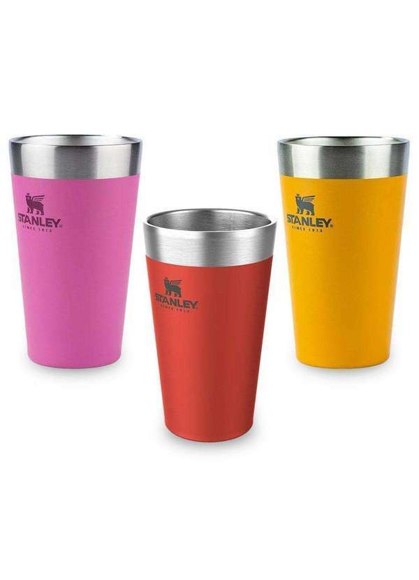 Stanley - Kit 3 Copos Térmicos de Cerveja Stanley Beer Pint 473ml Vermelho