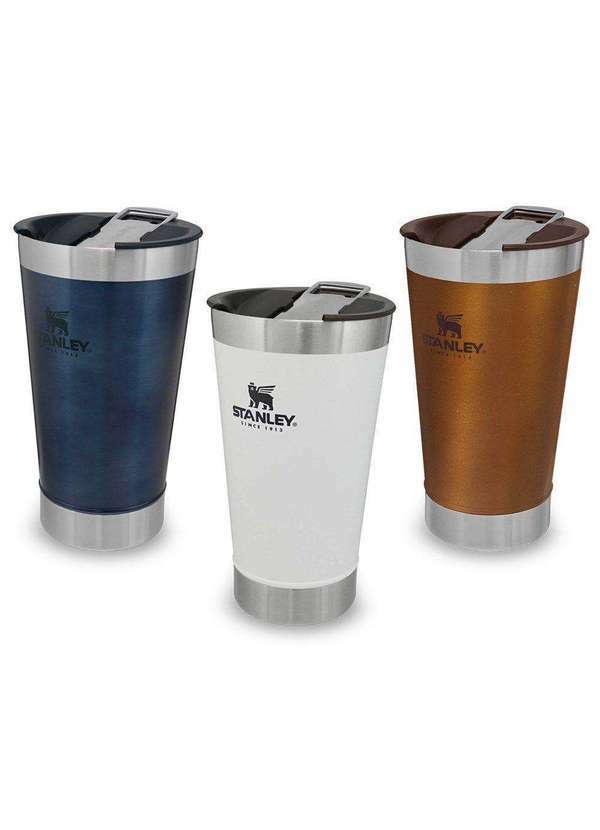 Stanley - Kit 3 Copos Térmicos de Cerveja Stanley com Tampa 473ml Branco