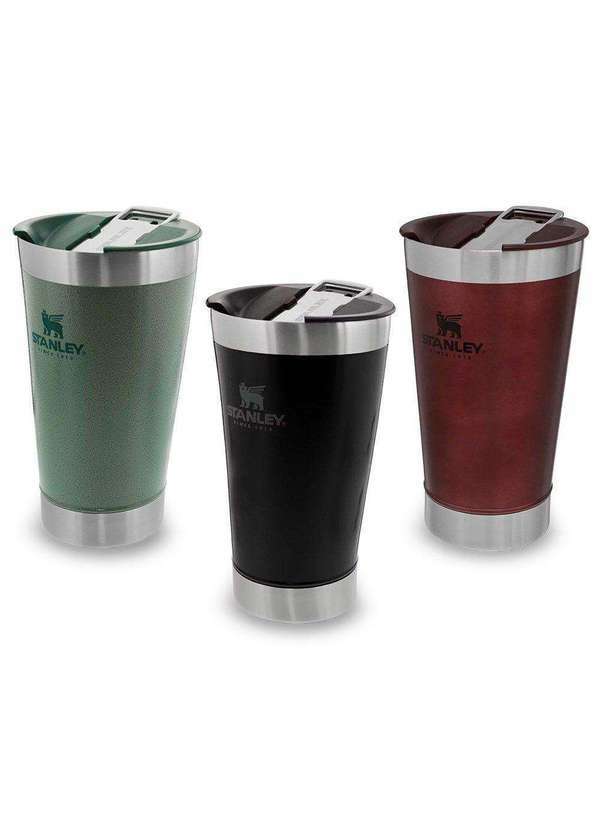 Stanley - Kit 3 Copos Térmicos de Cerveja Stanley com Tampa 473ml Preto
