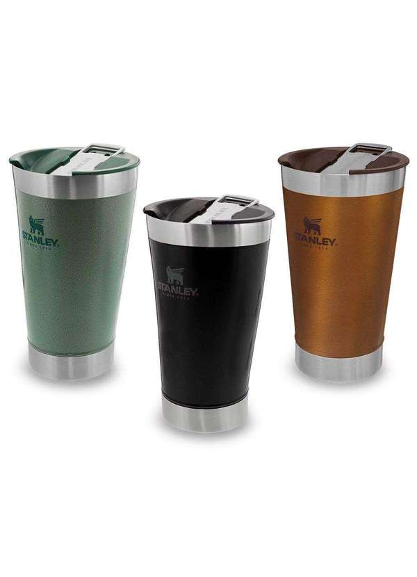 Stanley - Kit 3 Copos Térmicos de Cerveja Stanley com Tampa 473ml Preto 1