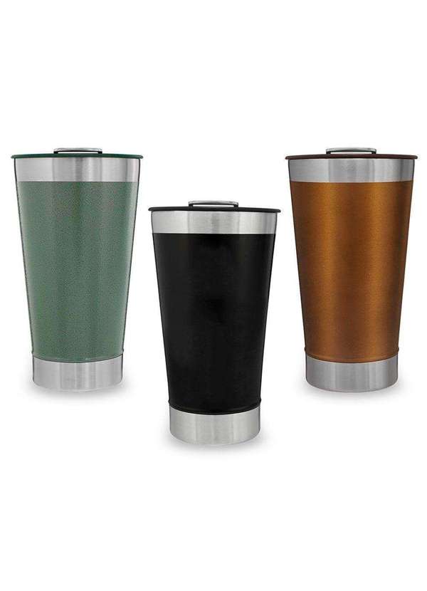Stanley - Kit 3 Copos Térmicos de Cerveja Stanley com Tampa 473ml Preto 2
