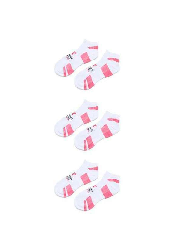 Planet Girls - Kit 3 pares Meia Cano Curto Planet Girls Branco Branco