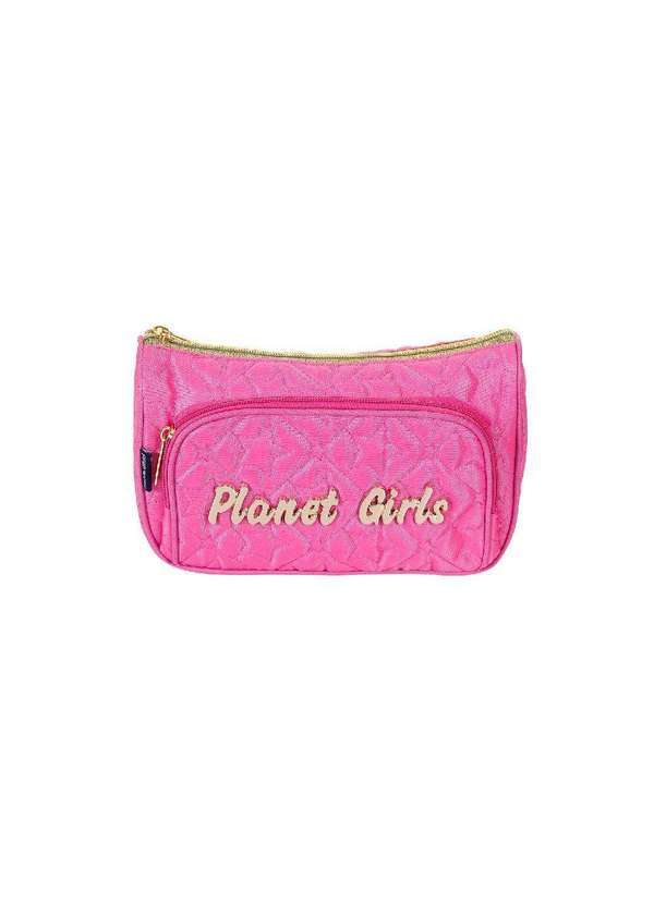 Planet Girls - Estojo Feminino Matelassê com Divisória Planet Girls Rosa Médio Rosa Médio