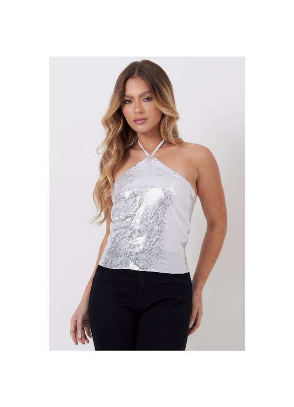 Planet Girls - Blusa Feminina Cortininha Paetê Ross Planet Girls Prata Prata