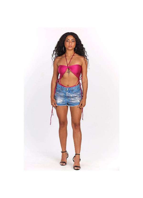 Planet Girls - Body Cavado com Amarração Planet Girls Rosa Médio Rosa Médio