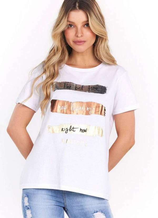 Planet Girls - Camiseta Feminina Malha The Best Planet Girls Branco Branco