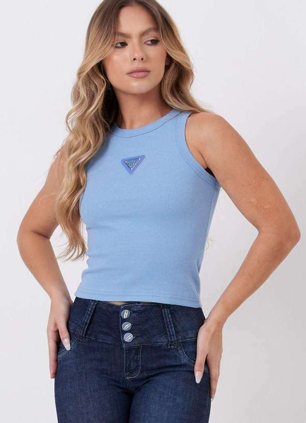 Planet Girls - Regata Feminina com Logo Metalizado Planet Girls Azul Médio Azul Medio