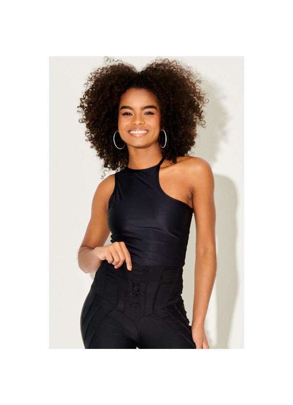 Planet Girls - Regata Feminina Malha Alça Fina Planet Girls Preto Preto