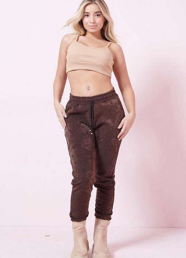 Planet Girls - Calça Amarração na Cintura Planet Girls Marrom Escuro Marrom Escuro