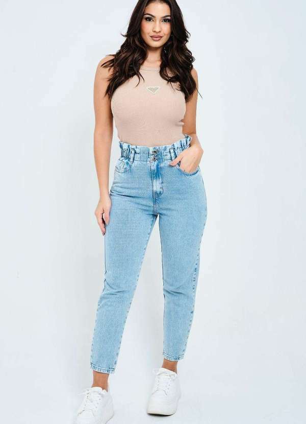 Planet Girls - Calça Jeans Feminina Clochard Planet Girls Jeans Médio Jeans Medio