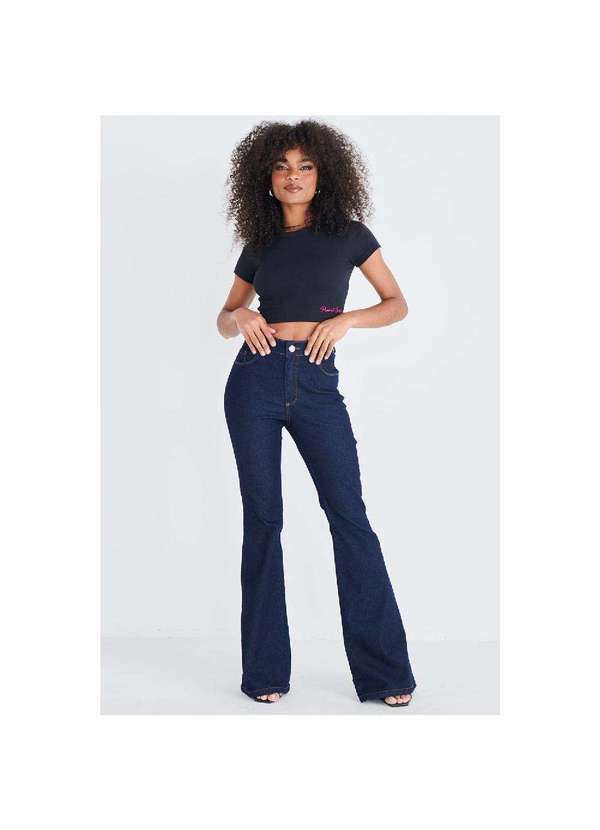 Planet Girls - Calça Feminina Jeans Flare Planet Girls Jeans Médio Jeans Médio