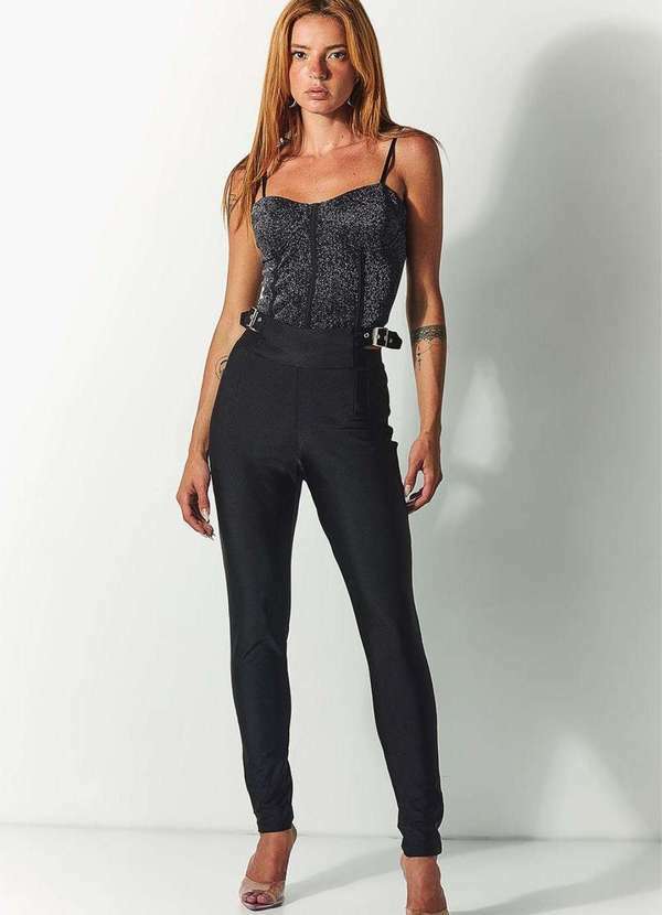 Planet Girls - Calça Feminina Up Glam com Fivelas Laterais Planet Girls Preto Preto