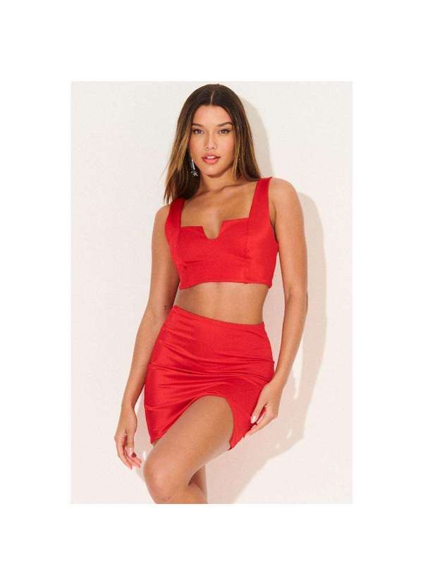 Planet Girls - Conjunto Feminino Top e Saia Up Glam Planet Girls Vermelho Médio Vermelho Médio