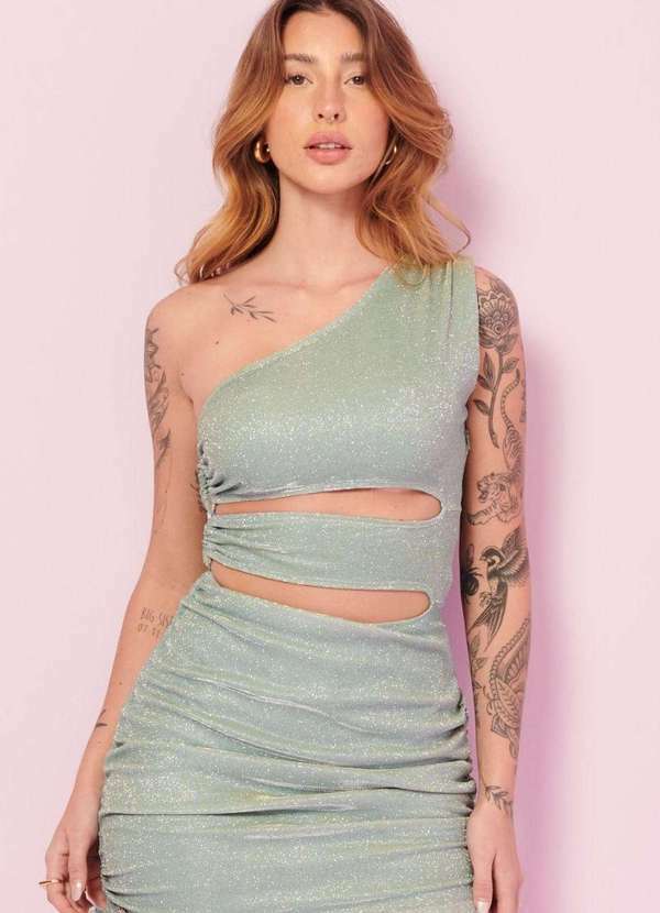 Planet Girls - Vestido Curto com Recorte e Amarração Planet Girls Verde Claro Verde Claro