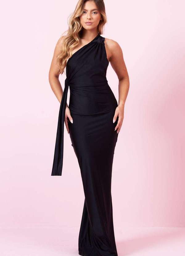 Planet Girls - Vestido Longo Up Glam Frente Única Planet Girls Preto Preto