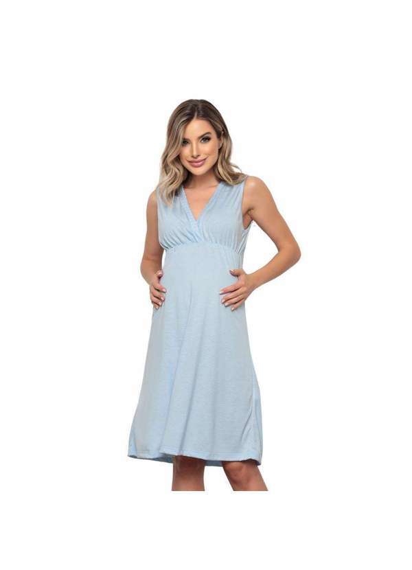 Luna Cuore - Camisola Gestante Candy Colors Detalhe em Renda Luna Cuore Azul