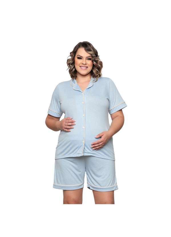 Luna Cuore - Pijama Americano Plus Size Feminino Candy Colors Luna Cuore Azul