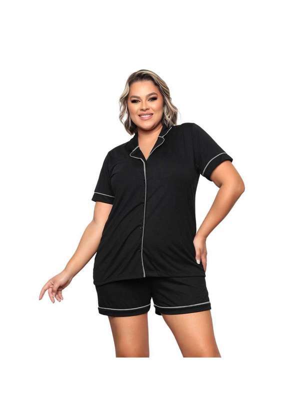 Luna Cuore - Pijama Feminino Plus Size Americano Blogueira Luna Cuore Preto