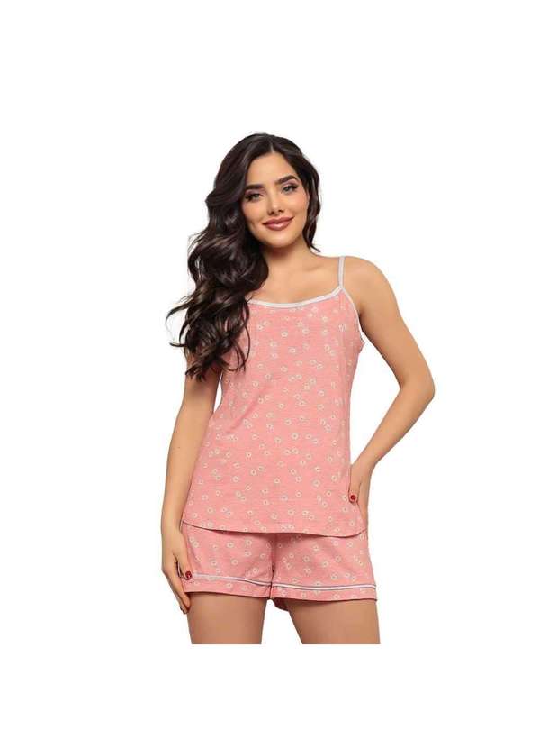 Luna Cuore - Pijama Feminino Short Doll Algodao Margaridas Rosa