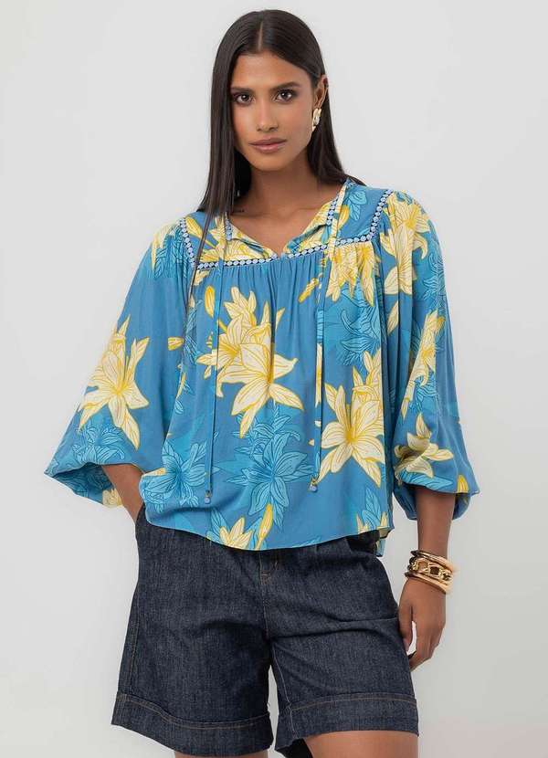 Pequia - Bata Viscose Acquamarina Azul Pequia Azul