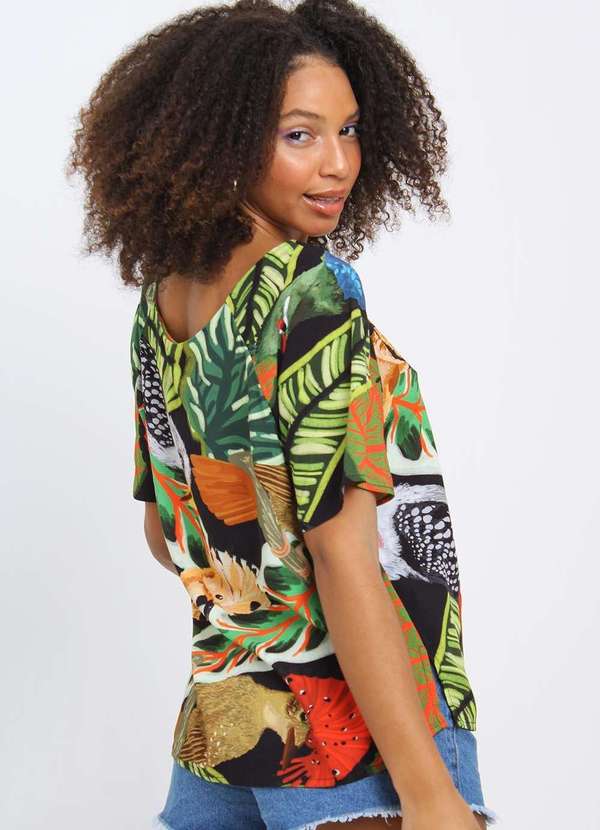 Pequia - Blusa Baile das Aves Pequia Preto 2