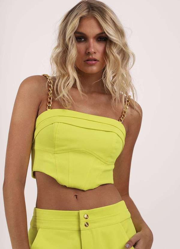 Labrava - Blusa Cropped Degraus Amarela Labrava Amarelo