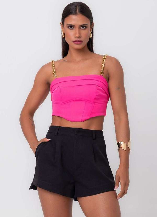Labrava - Blusa Cropped Degraus Pink Labrava Rosa