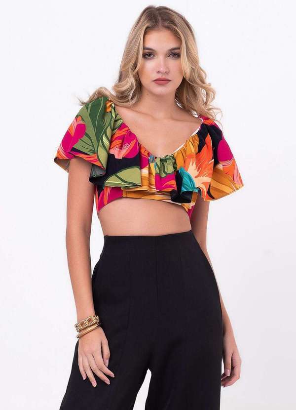 Pequia - Blusa Cropped Hera Pequia Verde