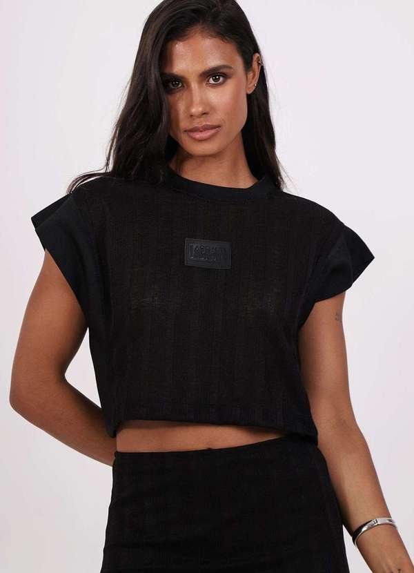 Labrava - Blusa Oversized Ribanas Preta Labrava Preto