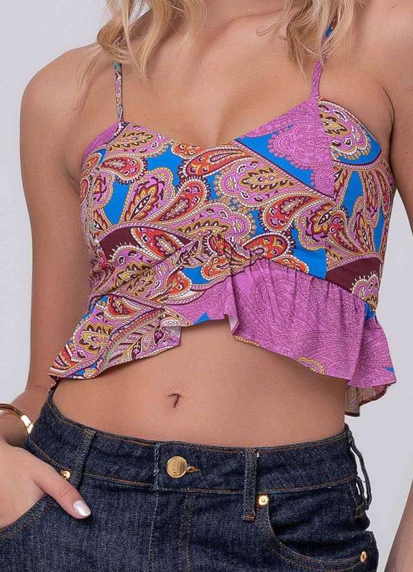 Pequia - Top Cropped Arabesco Brasil Pequia Rosa 5