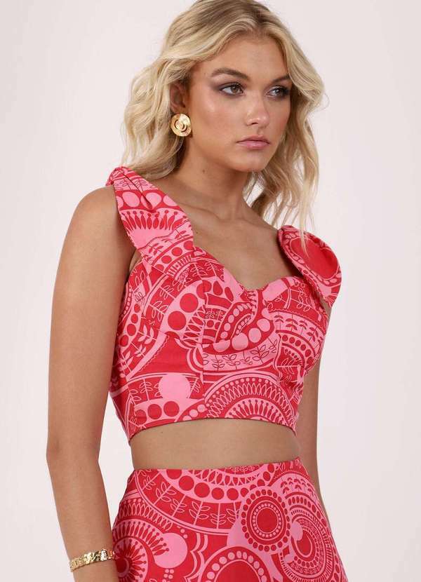 Pequia - Top Tricoline Bustie Aroeira Pequia Rosa