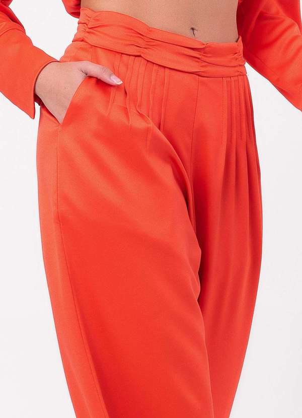 Labrava - Calca Ampla Nervuras Vermelha Labrava Vermelho 5