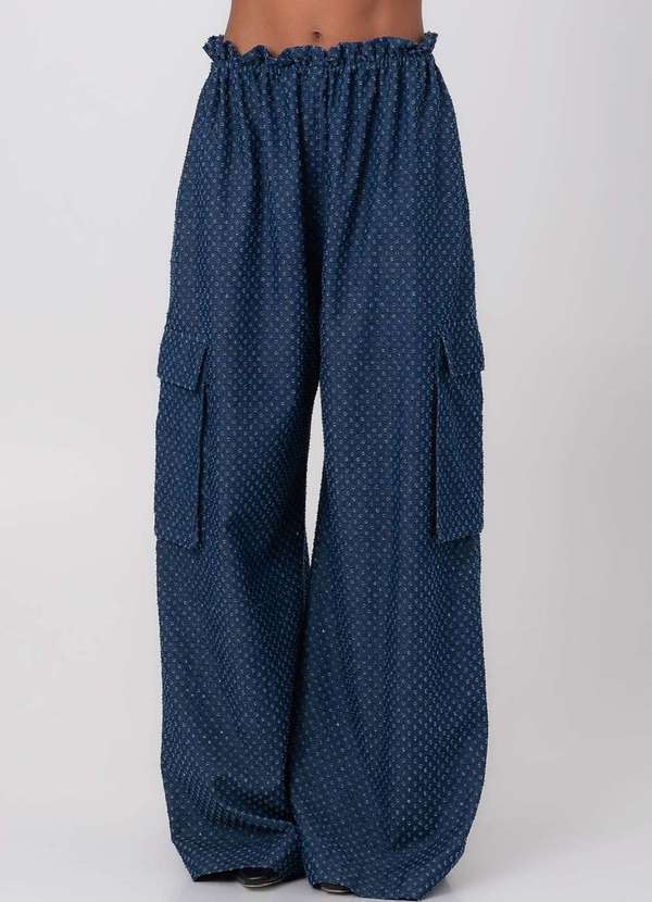 Labrava - Calca Jeans Destroyed Parachute Azul Labrava Azul