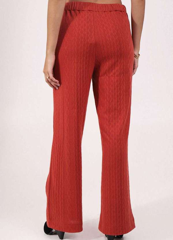 Labrava - Calca Pantalona Tricot Bordo Labrava Vermelho 4