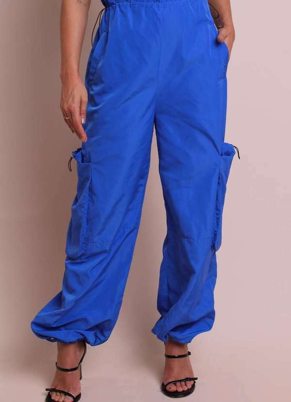 Labrava - Calca Parachute Utilitaria Azul Labrava Azul