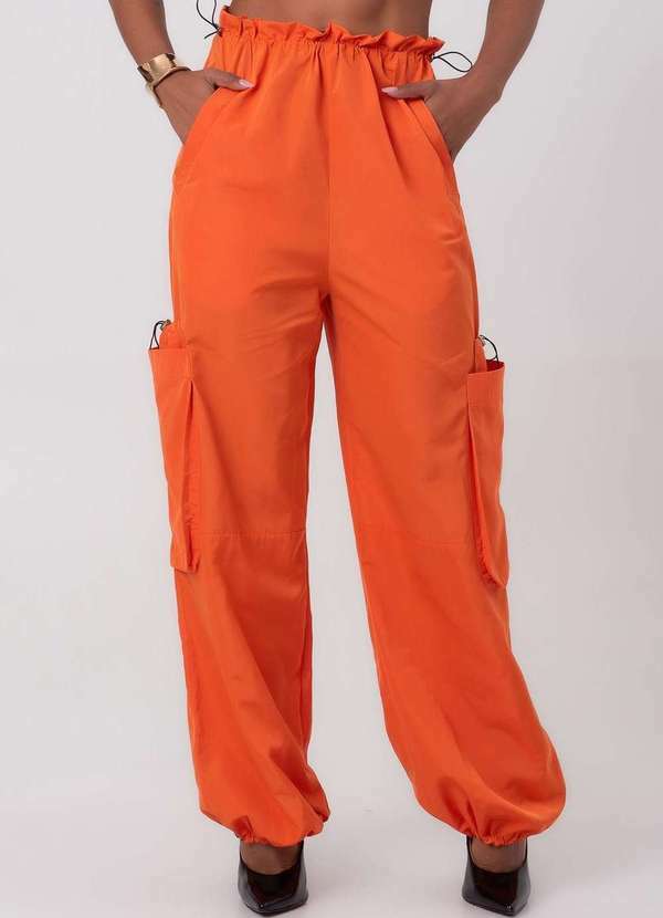 Labrava - Calca Parachute Utilitaria Laranja Labrava Laranja
