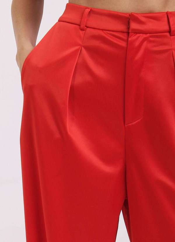 Labrava - Calca Reta Alfaiataria Vermelho Labrava Vermelho 5