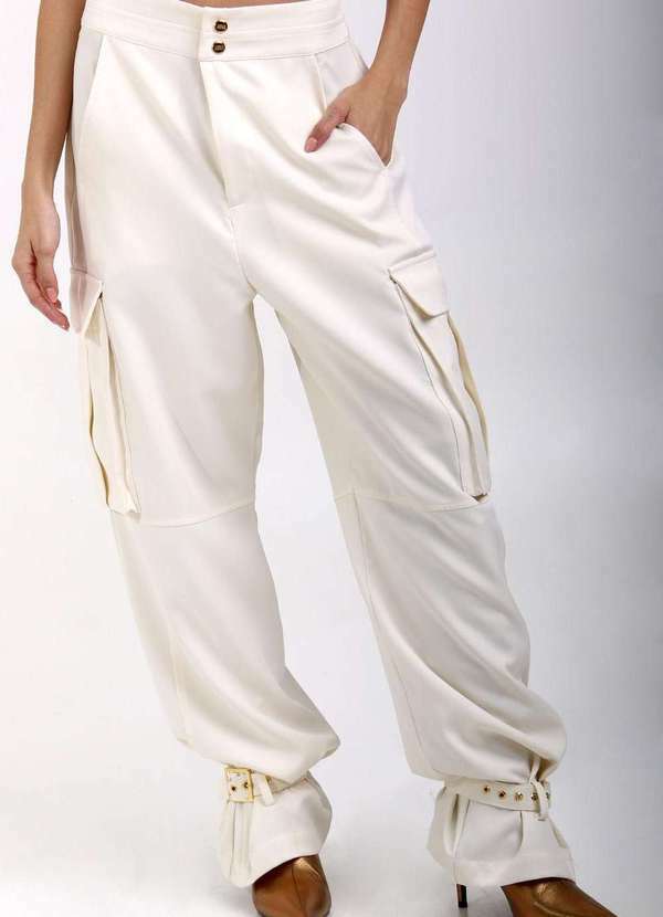 Labrava - Calca Slouchy Utilitario Offwhite Labrava Branco