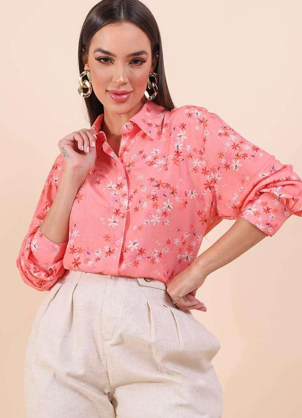 Pequia - Camisa Alongada Benzinho Pequia Rosa 5