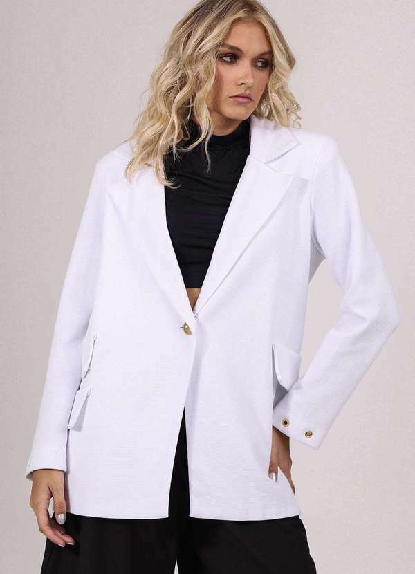Labrava - Blazer Oversized Branco Labrava Branco