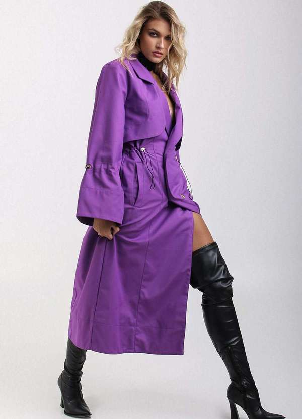 Labrava - Casaco Midi Regulavel Labrava Roxo