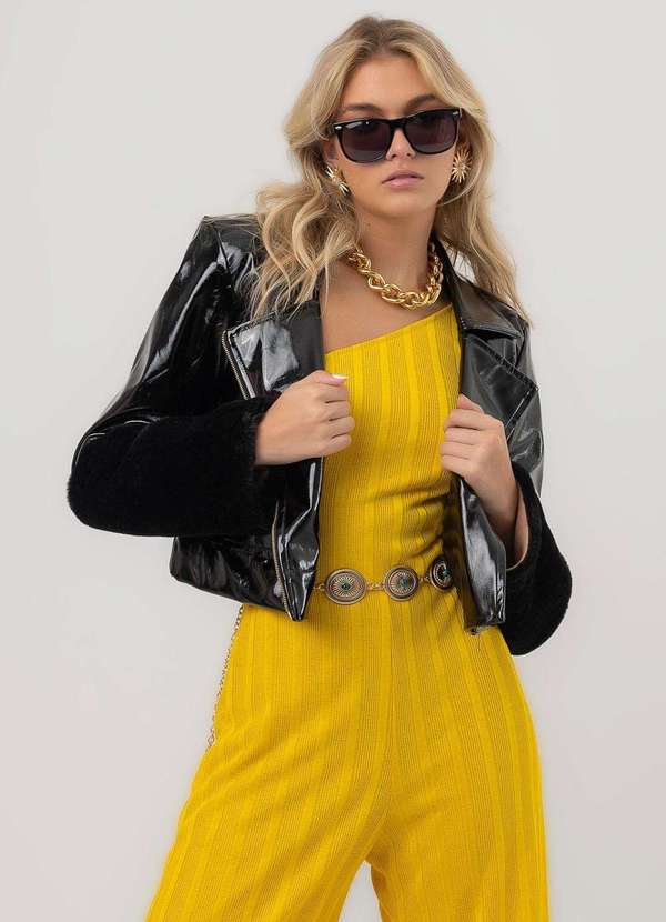 Labrava - Jaqueta Ziper Metal Vinil Labrava Preto 3