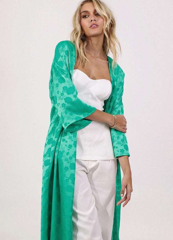 Pequia - Kimono Jacquard Campo Belo Pequia Verde