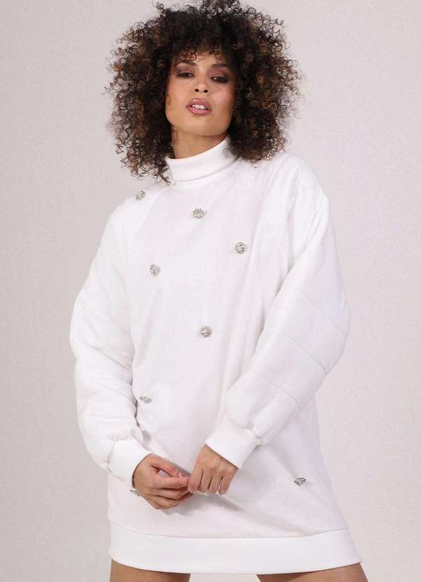 Labrava - Moletom Oversize Cristais Branco Labrava Branco